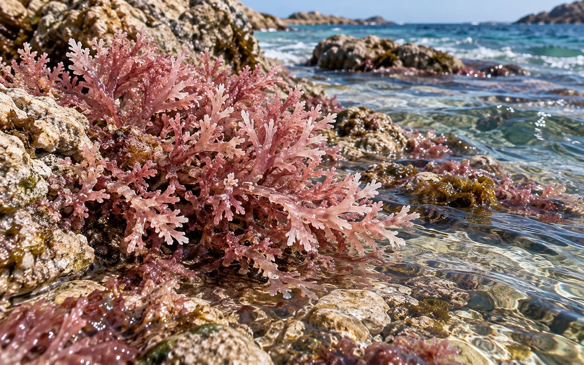 海藻與海洋礦物來源情境（AI生成，非供應商規格照）