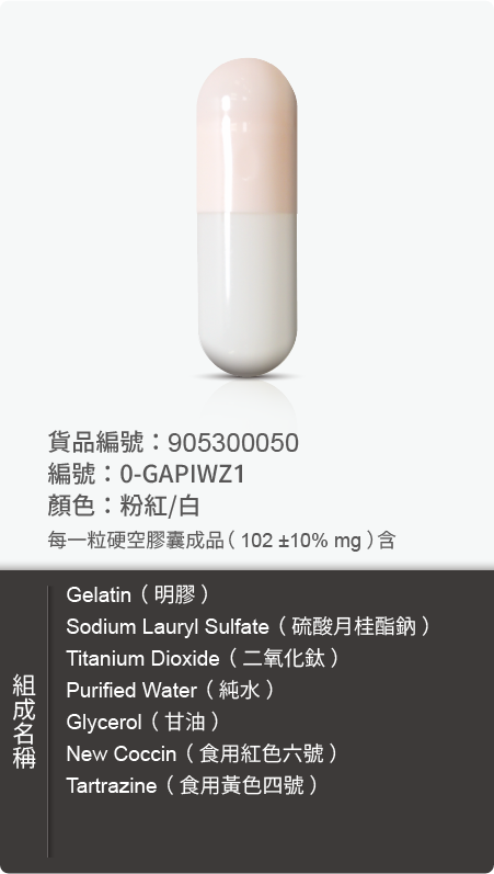 明膠空膠囊,顏色:粉紅/白 原始規格圖